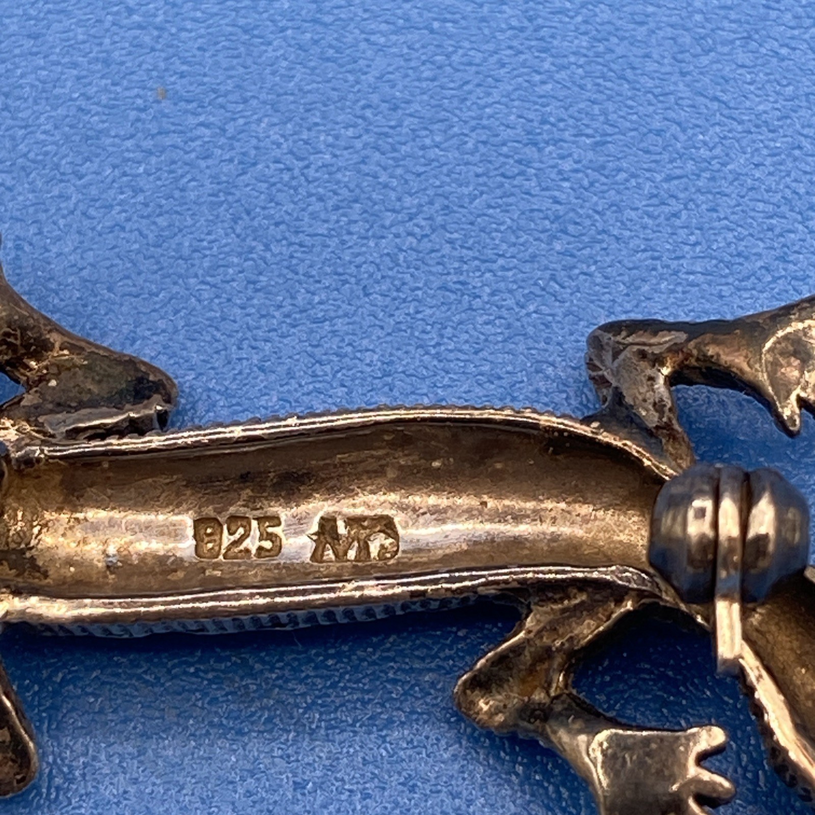 Lizard/Salamander vintage PIN Brooch Sterling Silver Marcasites signed 2.25″