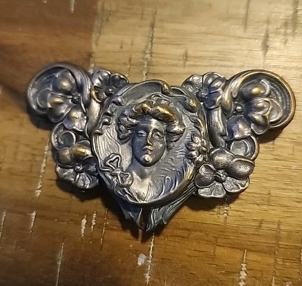 Antique Bronze Art Nouveau Buckle Accessory *A Work of Art!