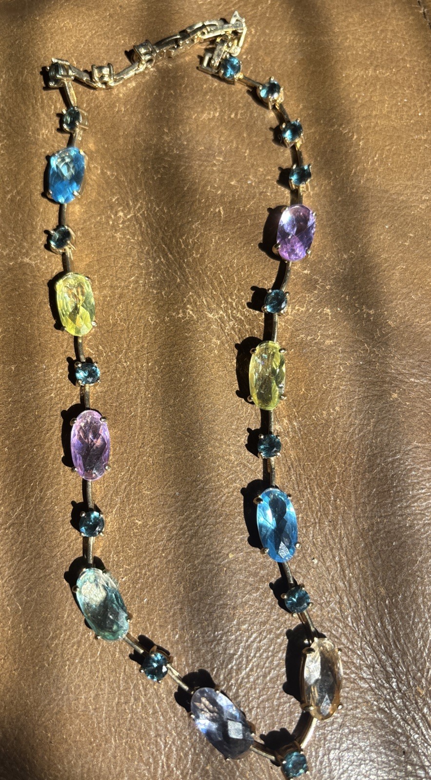 Monet Vintage Multi Stone Necklace