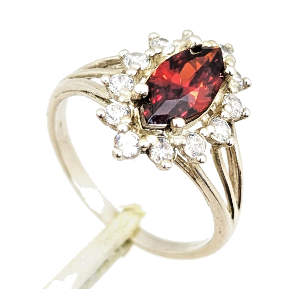 Vintage Luxury RING Silver 925 with Big Bright Stone -size: 7.5US (17.5mm) | #4