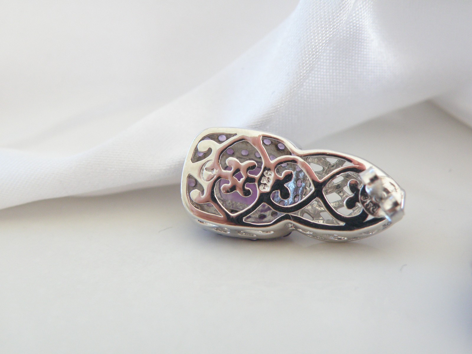Sterling Silver 925 Natural Heated African Amethyst Earrings