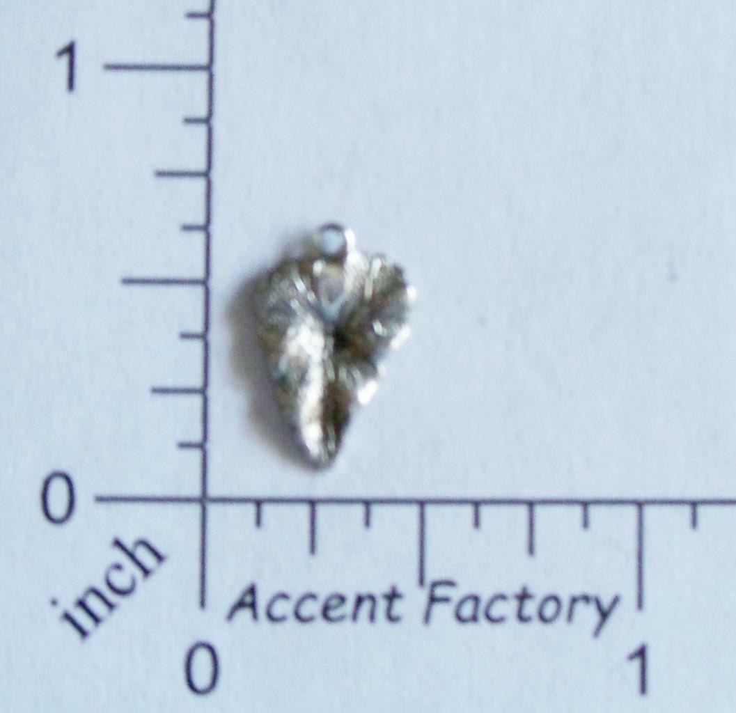 32734 4 Pc. Matte Silver Oxidized Small Leaf Charm Jewelry Finding