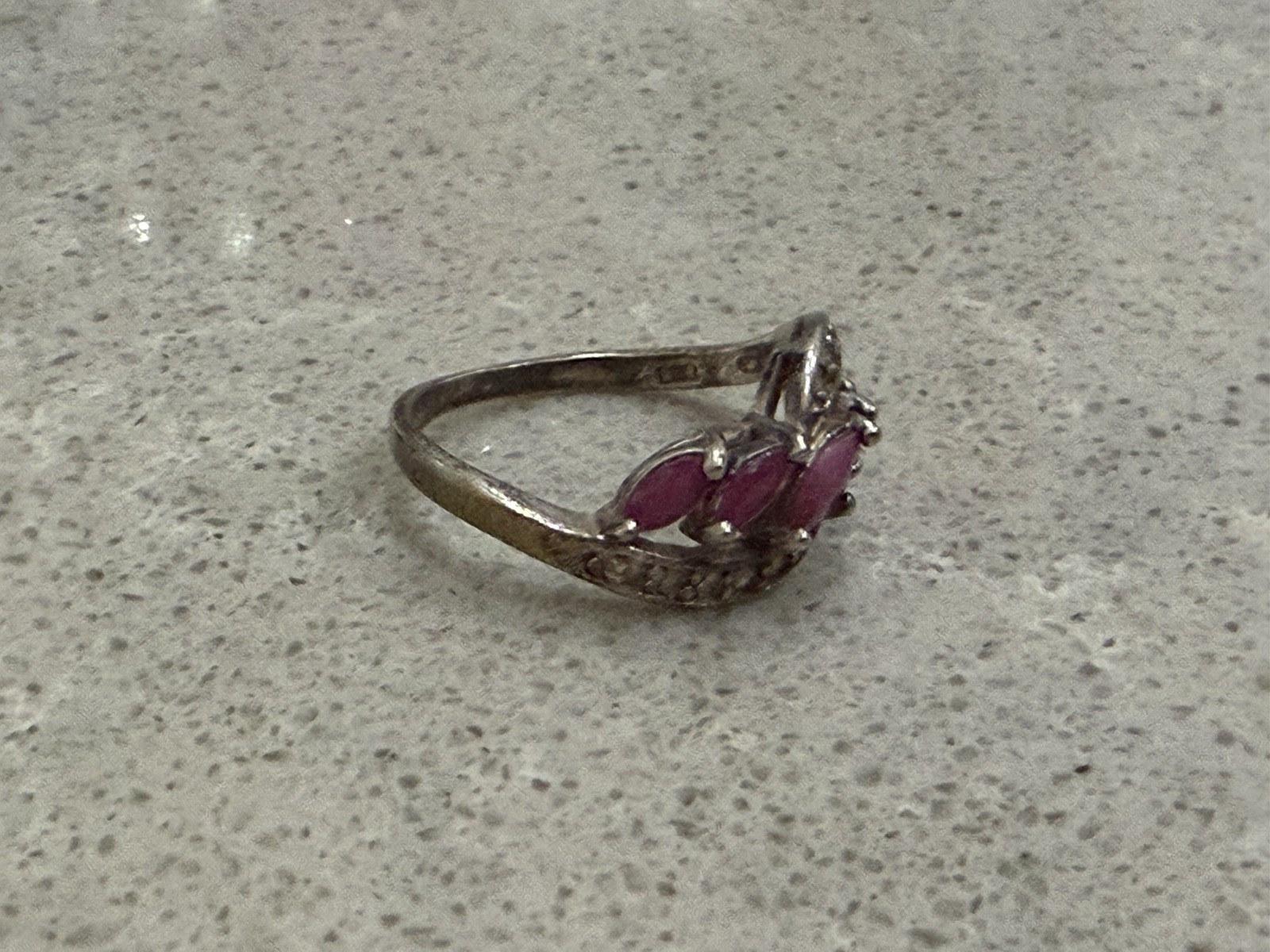Vintage 925 Sterling Silver Ruby Ring Size 6.75