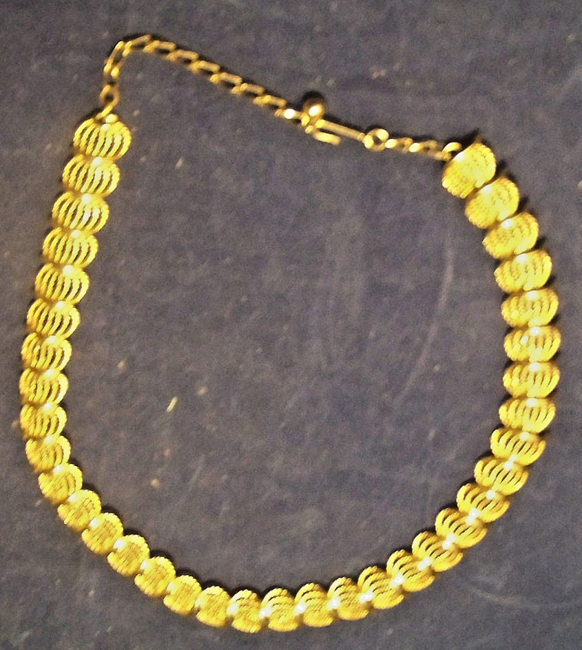 Napier Gold Tone Scalloped Necklace