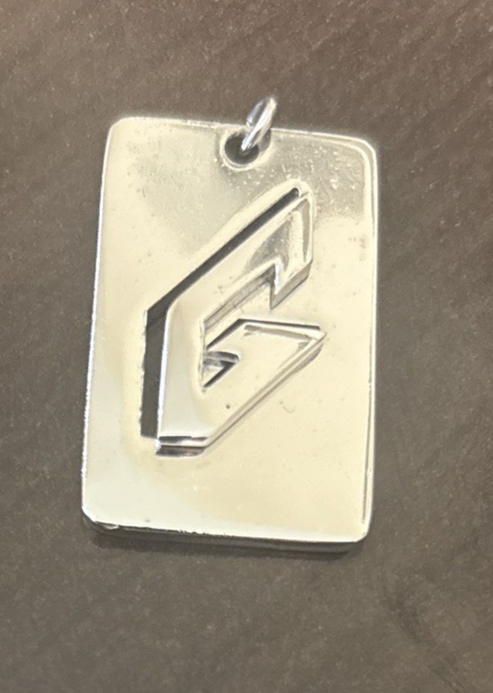 Givenchy Logo Vintage Pendant Dog Tag ID Signed 1979