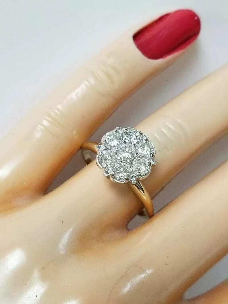 Vintage Art Deco Style 3.25Ct Round Lab Created Diamond 14K Yellow Gold FN Ring