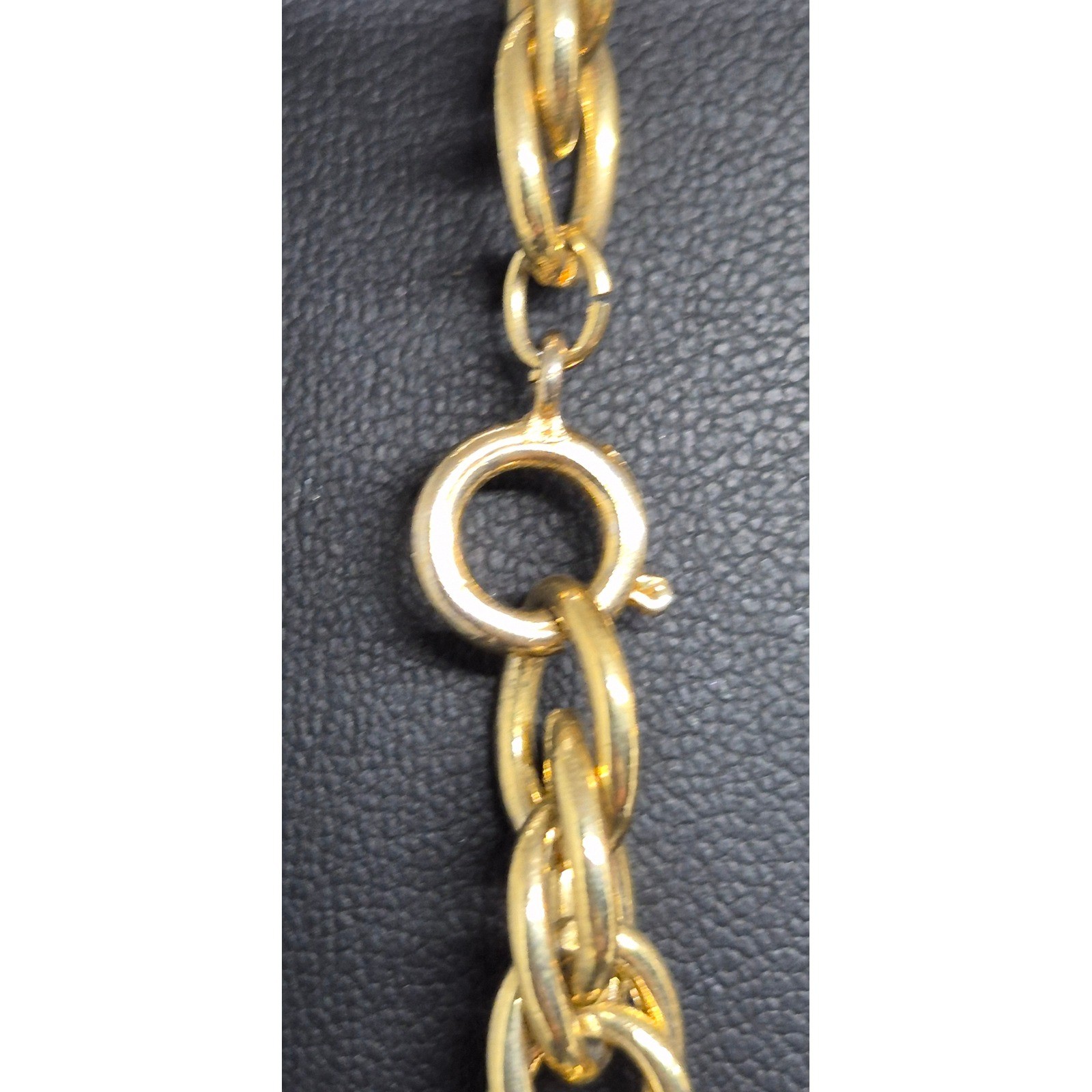 Vintage Necklace Gold Tone Single Long Link Chain Chunky Statement 40″