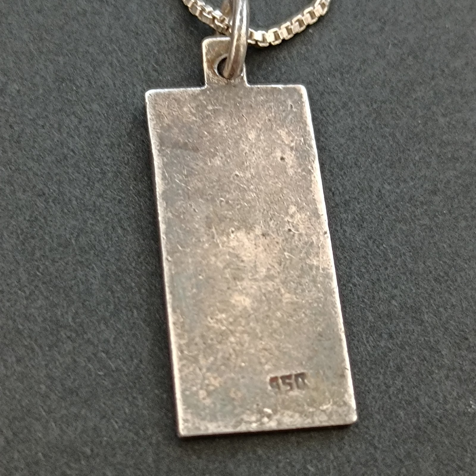 VTG 950 Silver Enamel Necklace Modernist Woman Child Artisan Abstract Pendant