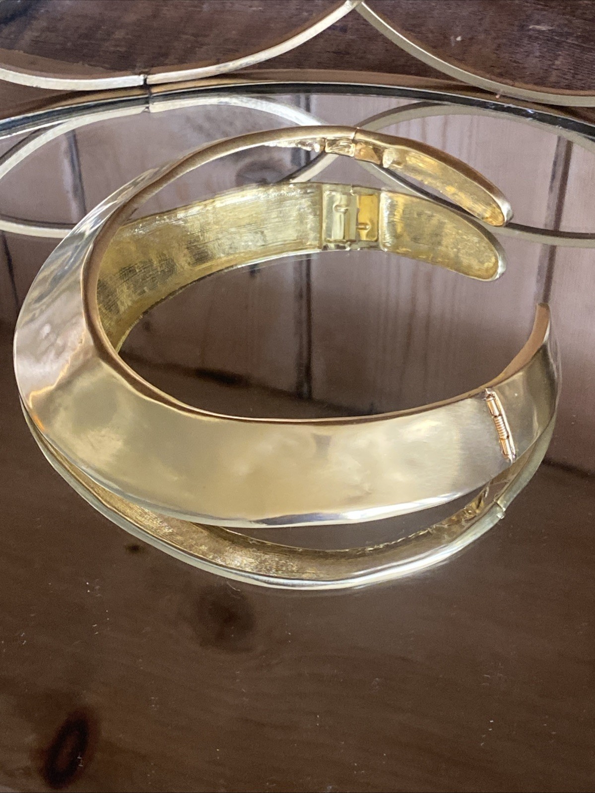 Beautiful Vintage Les Bernard Vogue Egyptian Revival Gold Plate Collar Necklace