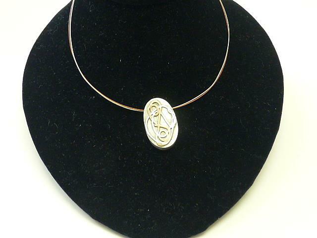 Artisan MARCIA Sterling Silver Copper Pendant Necklace Choker Neckring