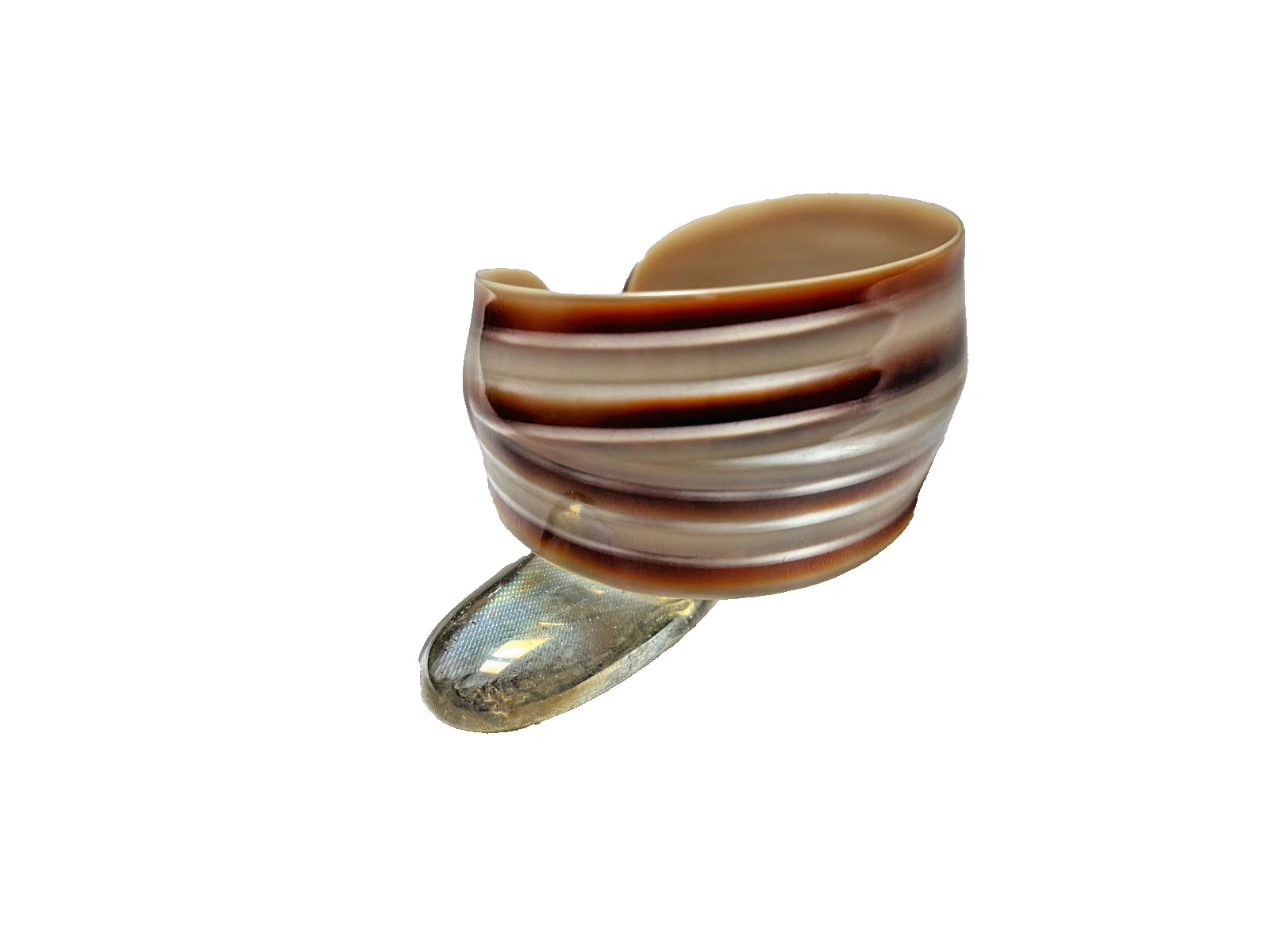 Vintage Unsigned Lea Stein France Striped Cellulose Acetate Cuff 5″ Bracelet