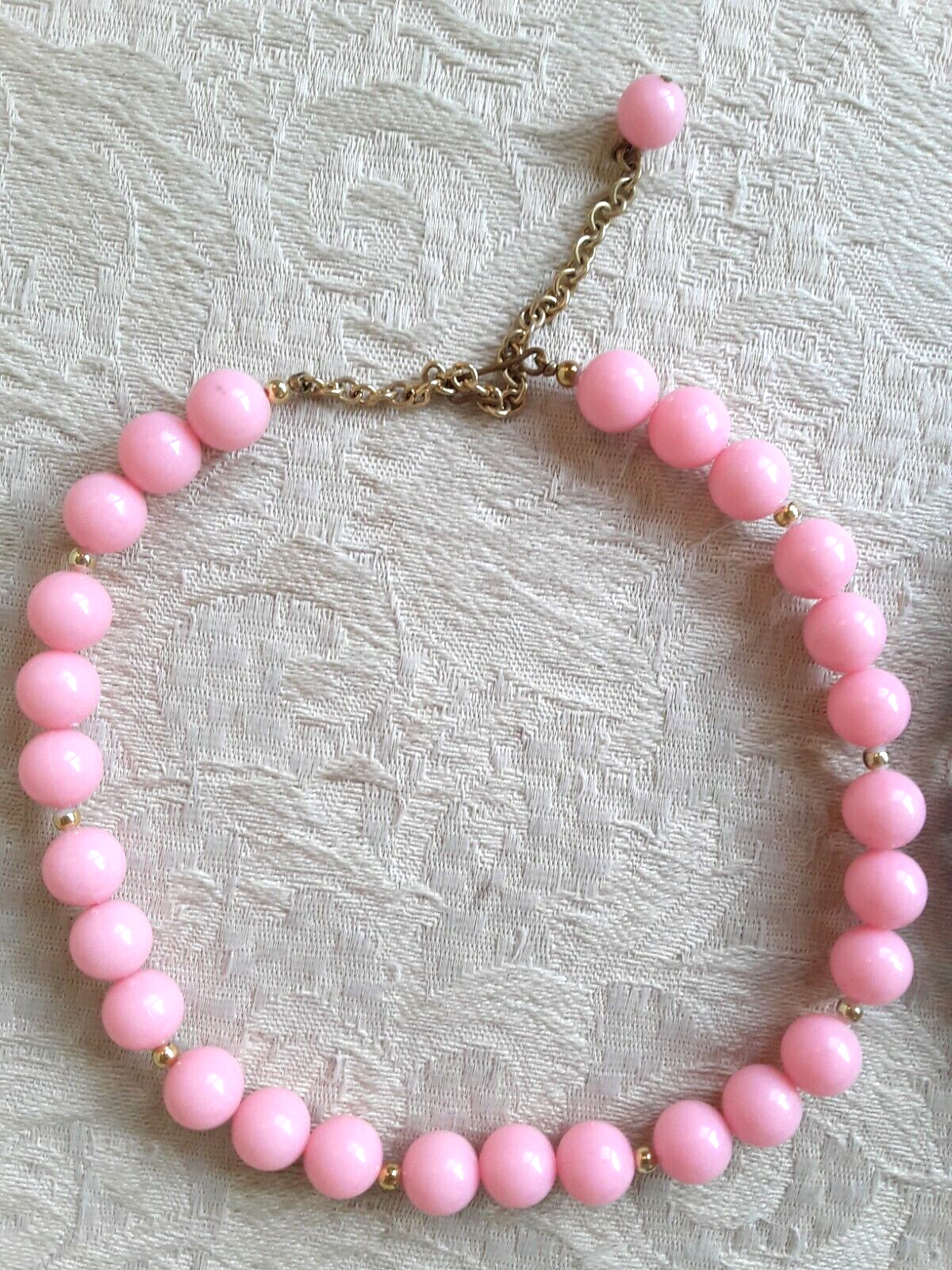 2 Vintage Pearlcraft 14” Beaded Necklaces Chokers Aqua Blue & Pink Retro NWT