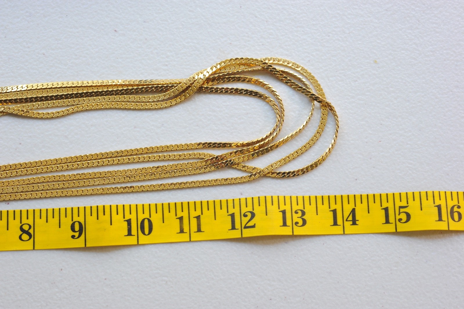 Necklace Monet Long layered shiny gold tone chain 27″ statement signed AF9