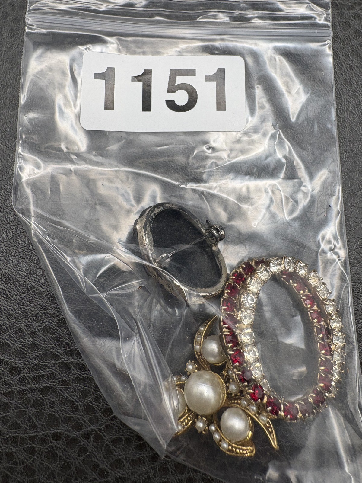 Vintage Brooch Lot – Cameo Faux Pearl Flower Rhinestone Pin Set of 3