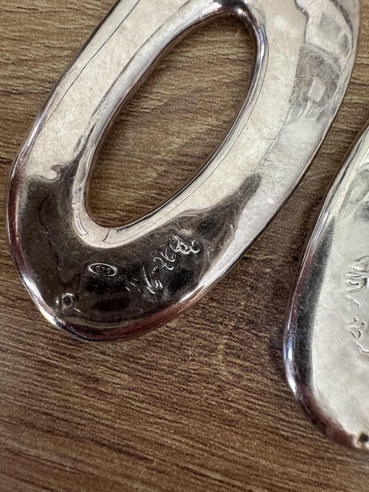 Vintage 925 Sterling Silver Open Oval Dangle Drop Hook Earrings 2.75in No Stone