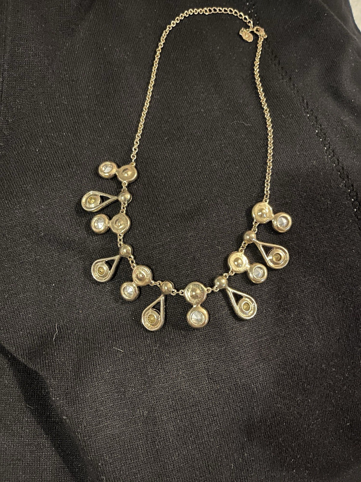 Vintage Necklace And Earrings With Red & White Crystals