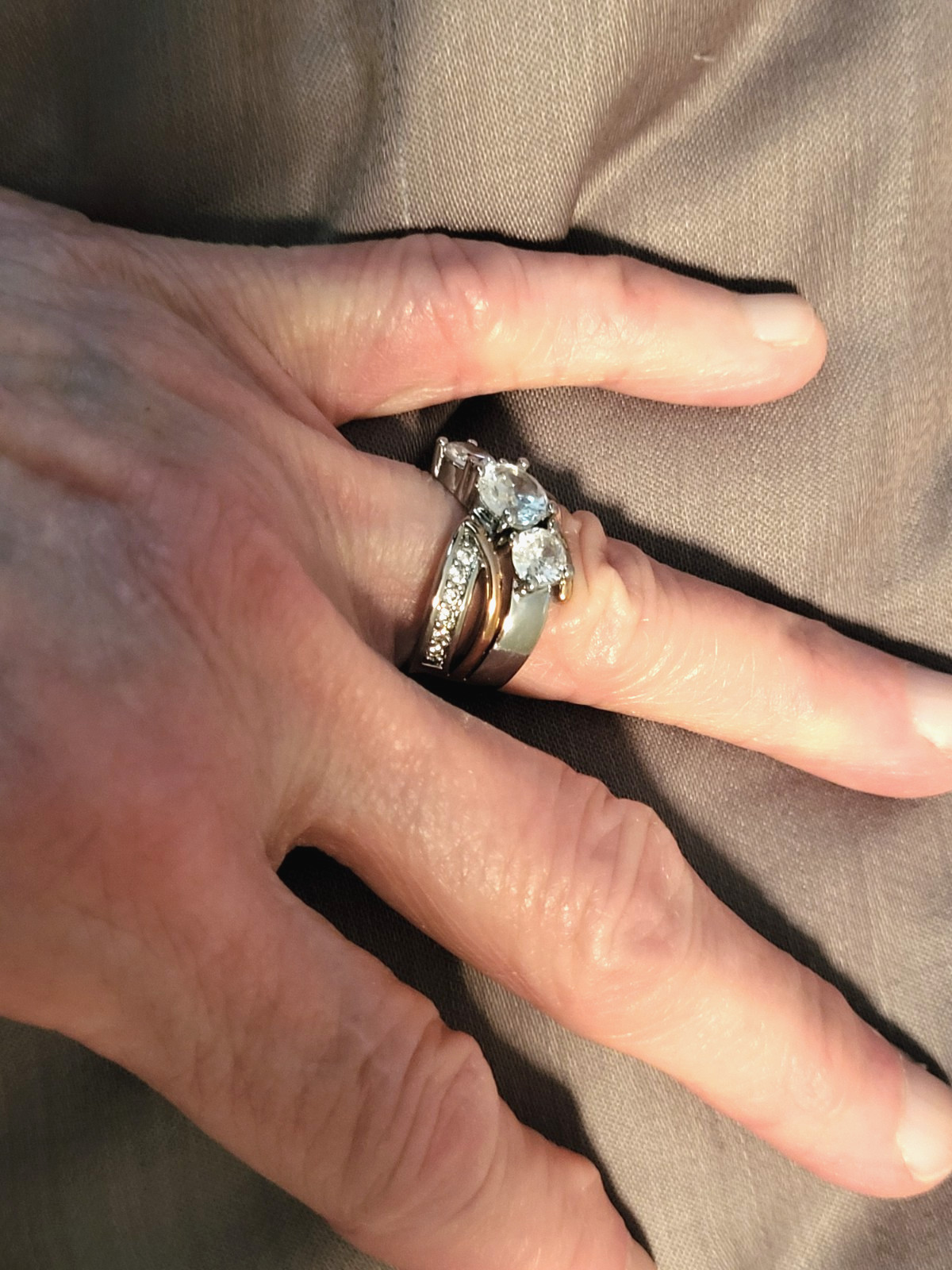 Vintage Gold and Silver Zirconic Ring