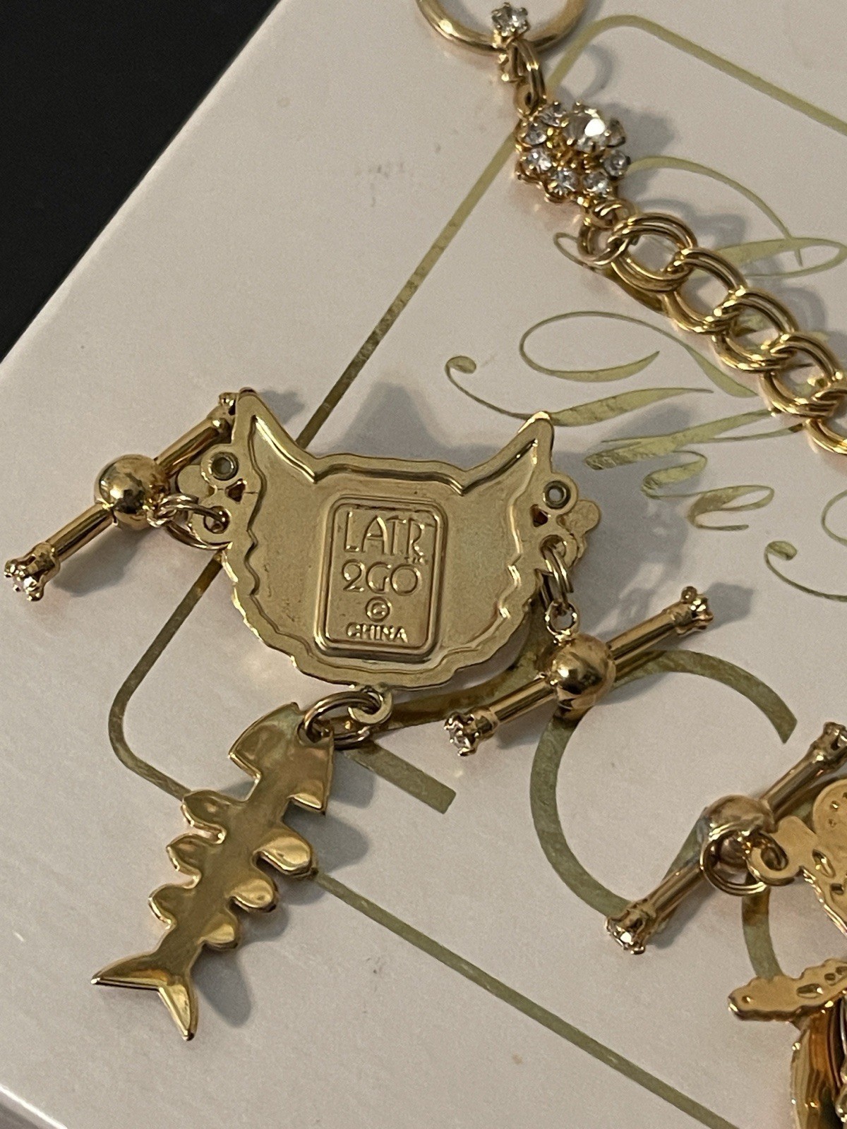LATR 2GO Interchangeable Charm Bracelet (Glamour Puss & RARE Ladybug) 7.5”