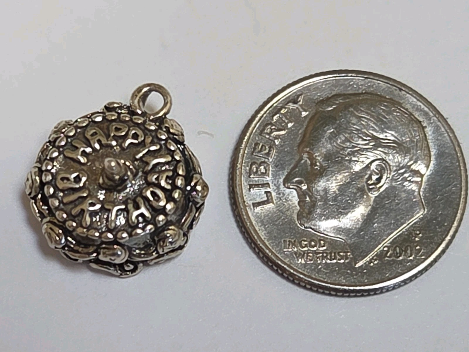 Sterling Silver ~ Happy Birthday Cake Charm ~ This One is RARE ~ VINTAGE