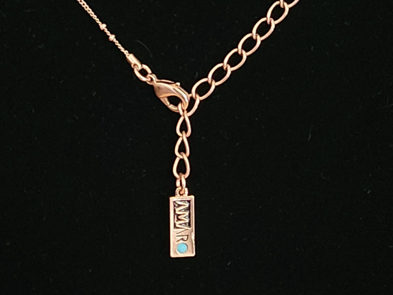 AMARO ~ Charming Gold Tone Butterfly & Crystal Drop Pendant Necklace