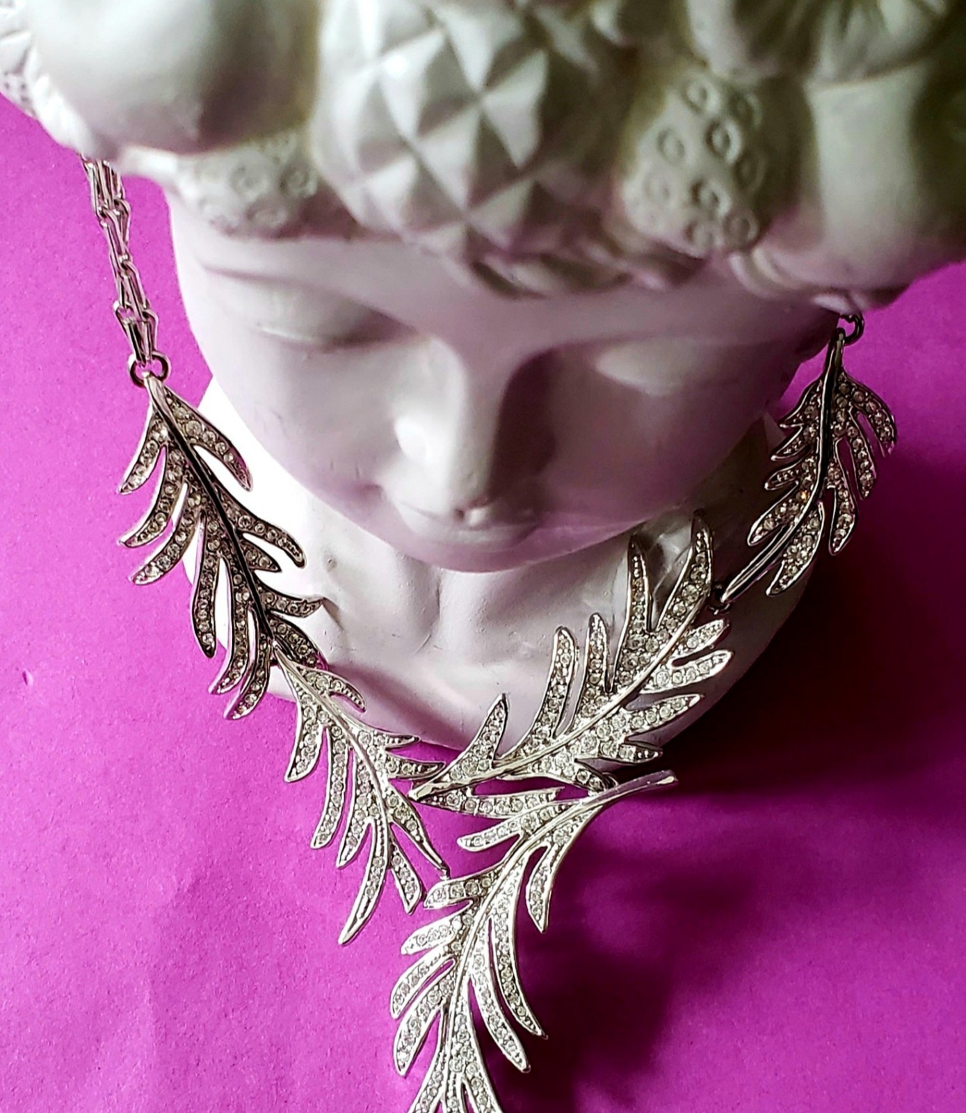 VTG High End 90s givenchy IMPORTANT crystal Y Drop Necklace Perfect For BRIDAL