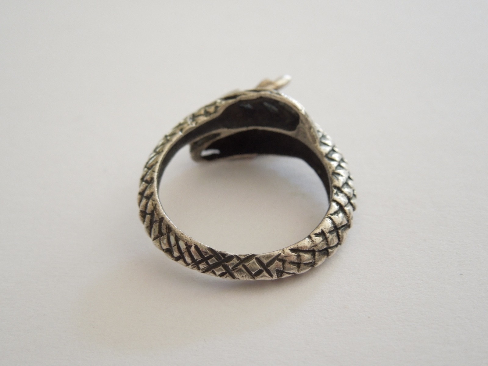 Vintage Ring Silver Verified Dragon Hallmark Unreadable 5.0 g/Size 56