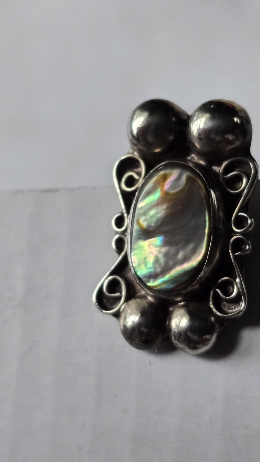 Vintage Earrings 925 Sterling Silver Authentic Abalone Stones Screw back