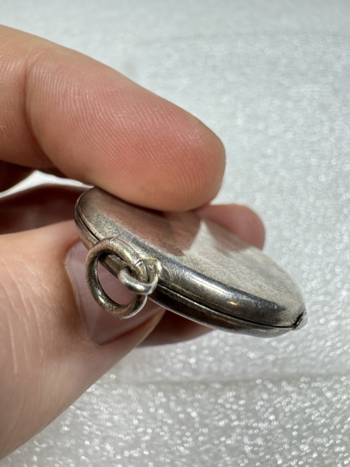 Antique Sterling Silver Art Nouveau Repousse Lady Crescent Moon & Stars Locket