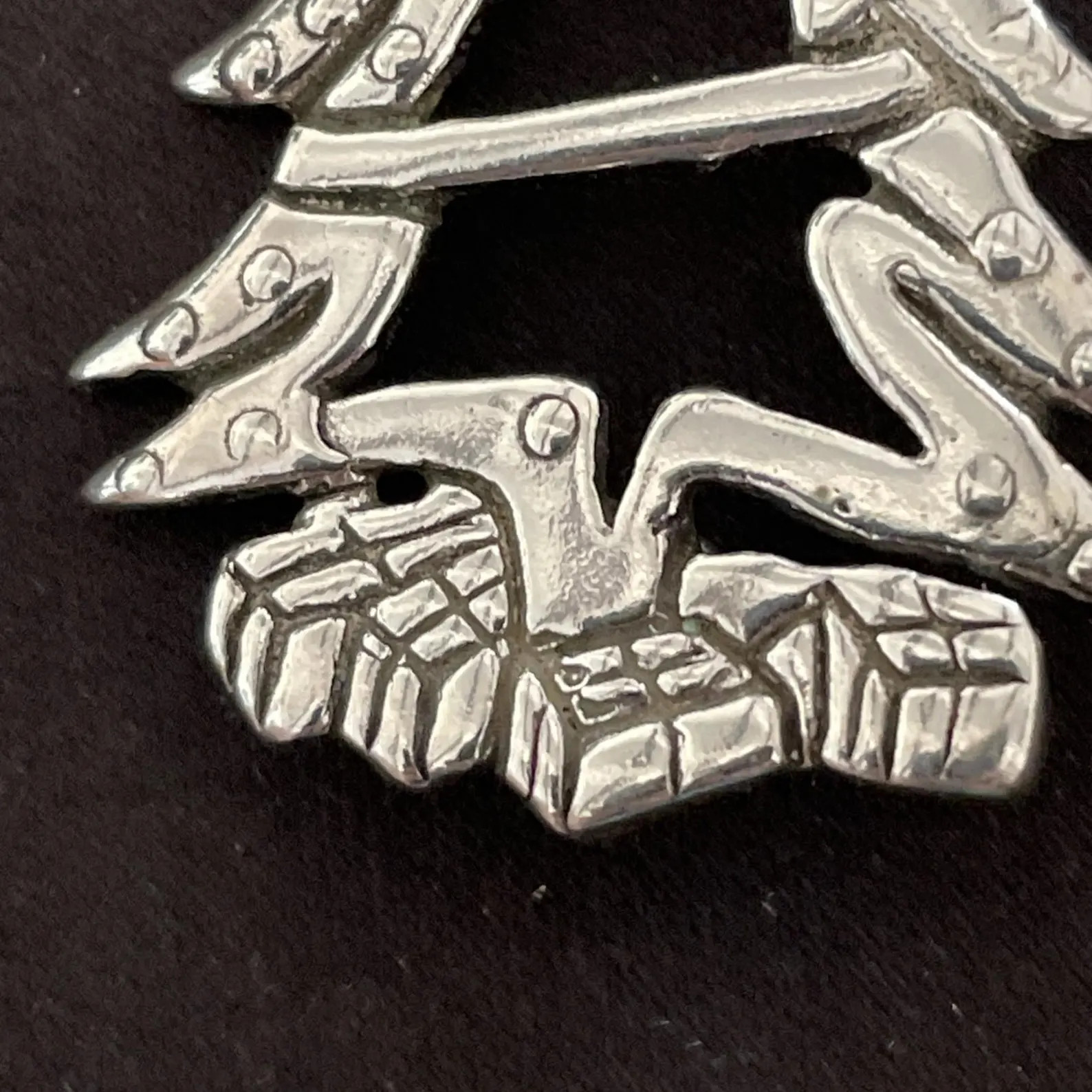 Sterling Silver Christmas Tree Brooch Pin 2″