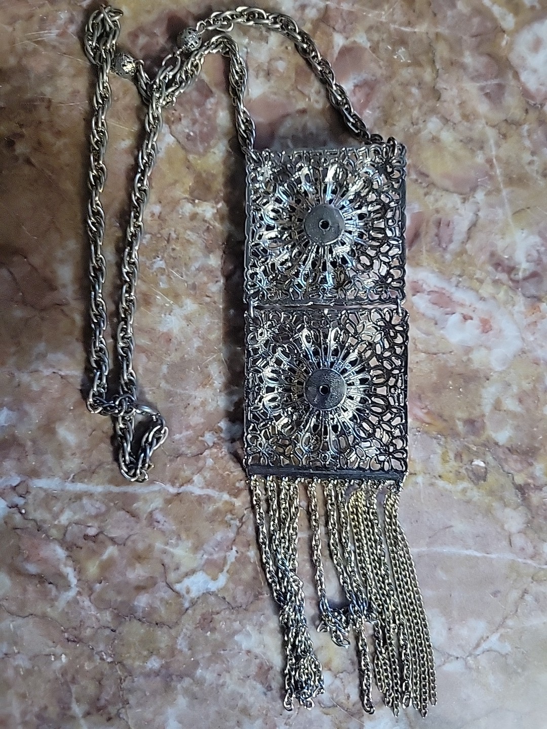 Edlee Vintage Silver Toned Doorknocker LIONS W/chain