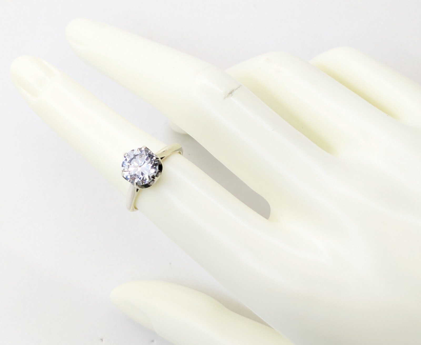 Vintage Luxury RING Silver 925 with Big Bright Stone -size: 6US (16.5mm) | #64