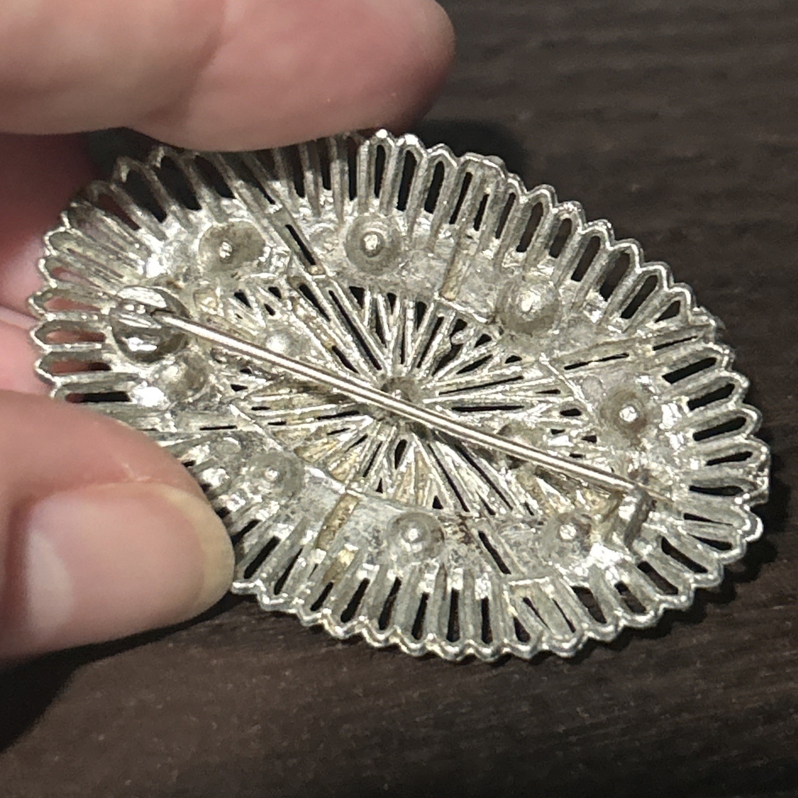 7 OLD ANTIQUE VICTORIAN MIXED METALS RHINESTONE FILIGREE PINS BROOCH