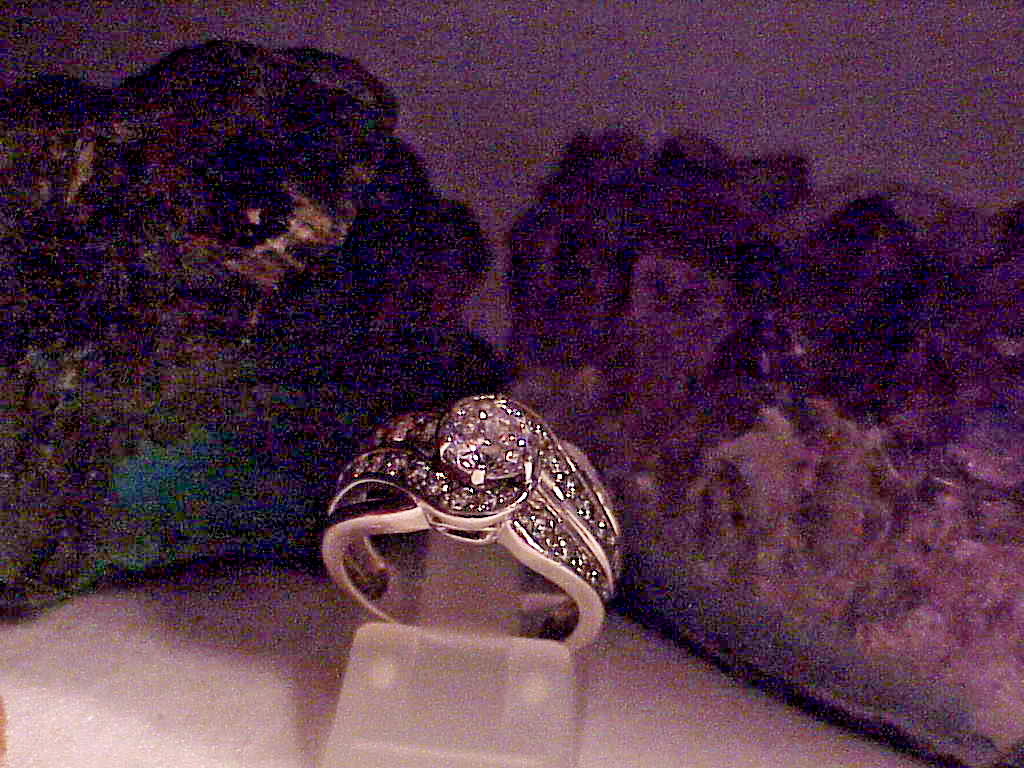 VintageSterling 2.00ct Crystal Solitaire Ring Crossover Sz 6 2 row 4.7Gr Clean