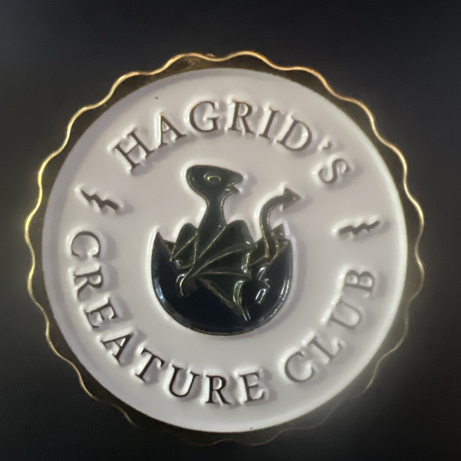Hagrid’s Creature Club Enamel Pin Dragon Egg Design Metallic Gold Blue