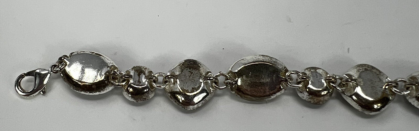 Vintage Scarab Bracelet Faceted Multi Colored Purple and Gold 7.5” Marked