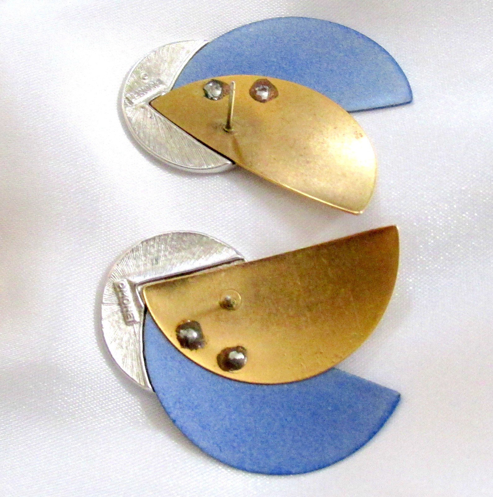 VTG RUNWAY DECO MONET “ALL THAT JAZZ” METALLIC BLUE GP NECKLACE EARRINGS ’85