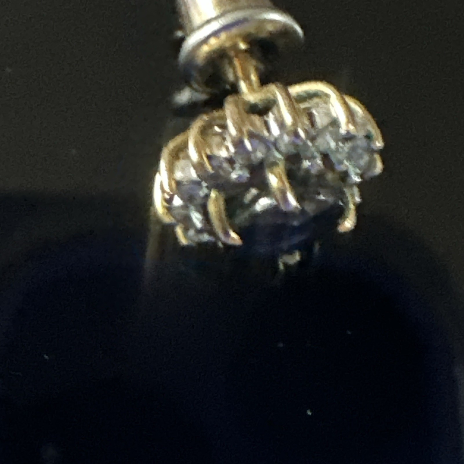 Vintage Yellow Gold Oval Blue Sapphire Halo Cluster Ring, Diamond Accents, 4/5