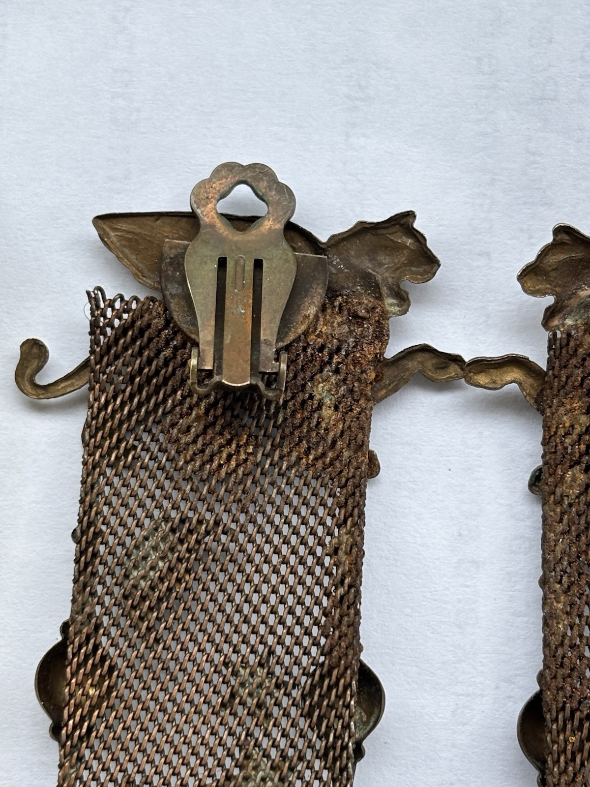 Unique Antique Jack Smile? Mesh Ear Rings Winged Lion Moon Stars Castle Dangle