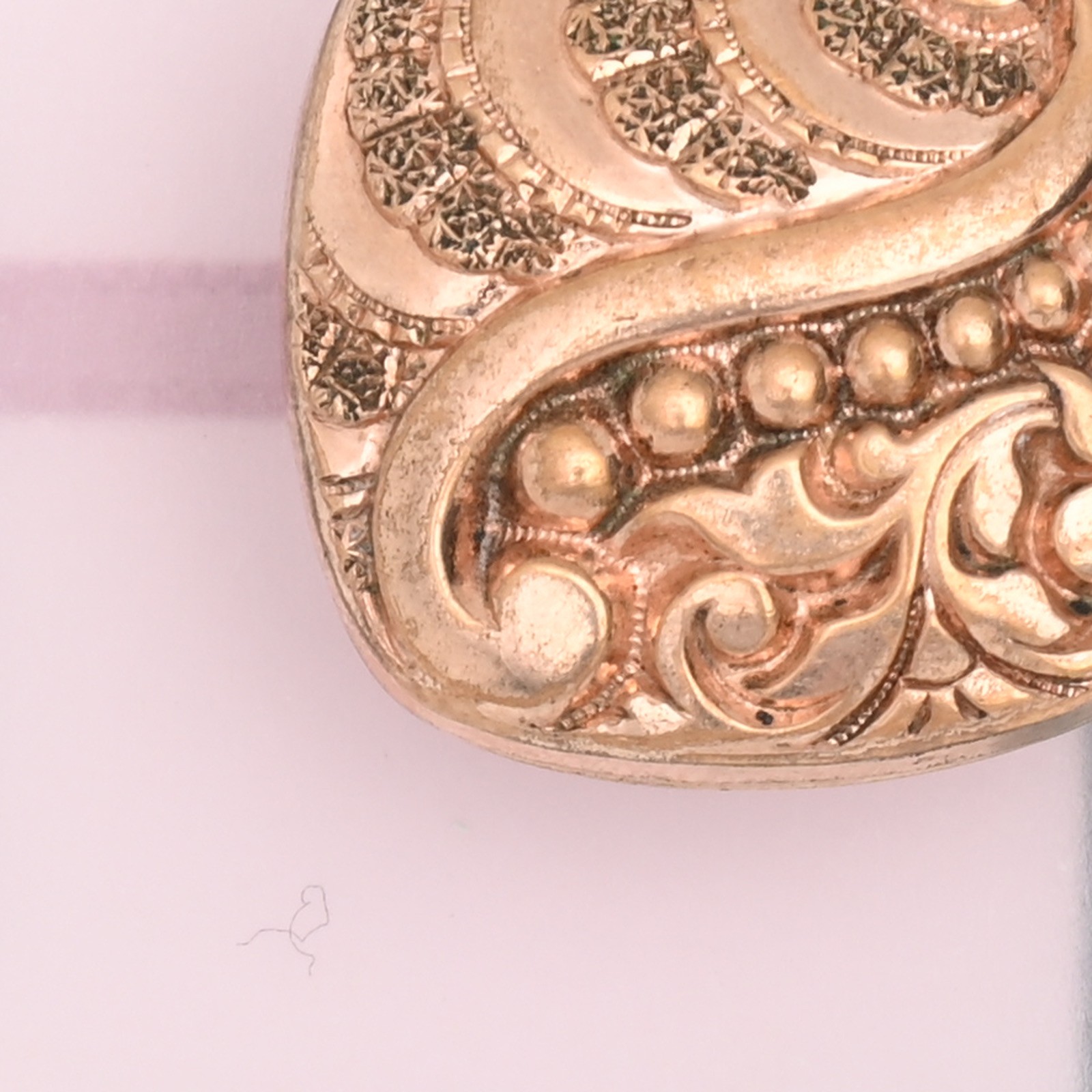 Antique Victorian REPOUSSE Foliate Flower Rose Gold Filled Charm Pendant Locket
