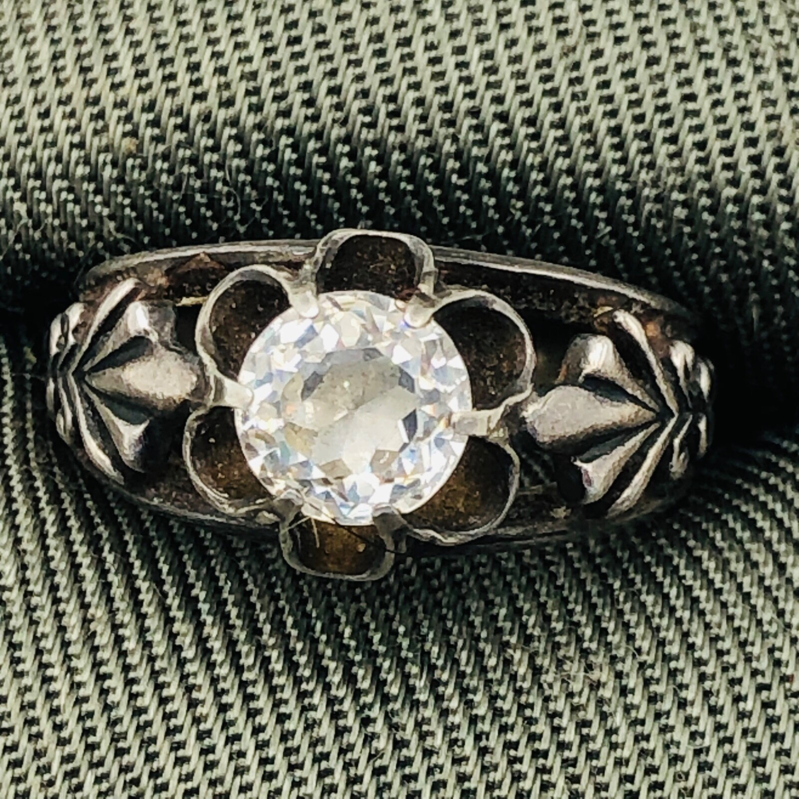 Soviet Engagement Ring Silver 875 Rock Crystal Size 5