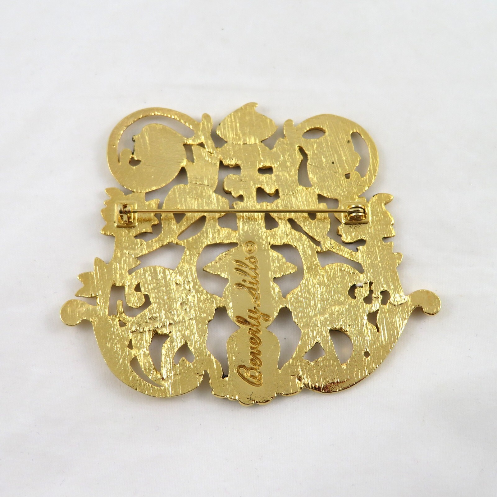 Beverly Sills Brooch Mythical Creatures Gold Tone Vintage