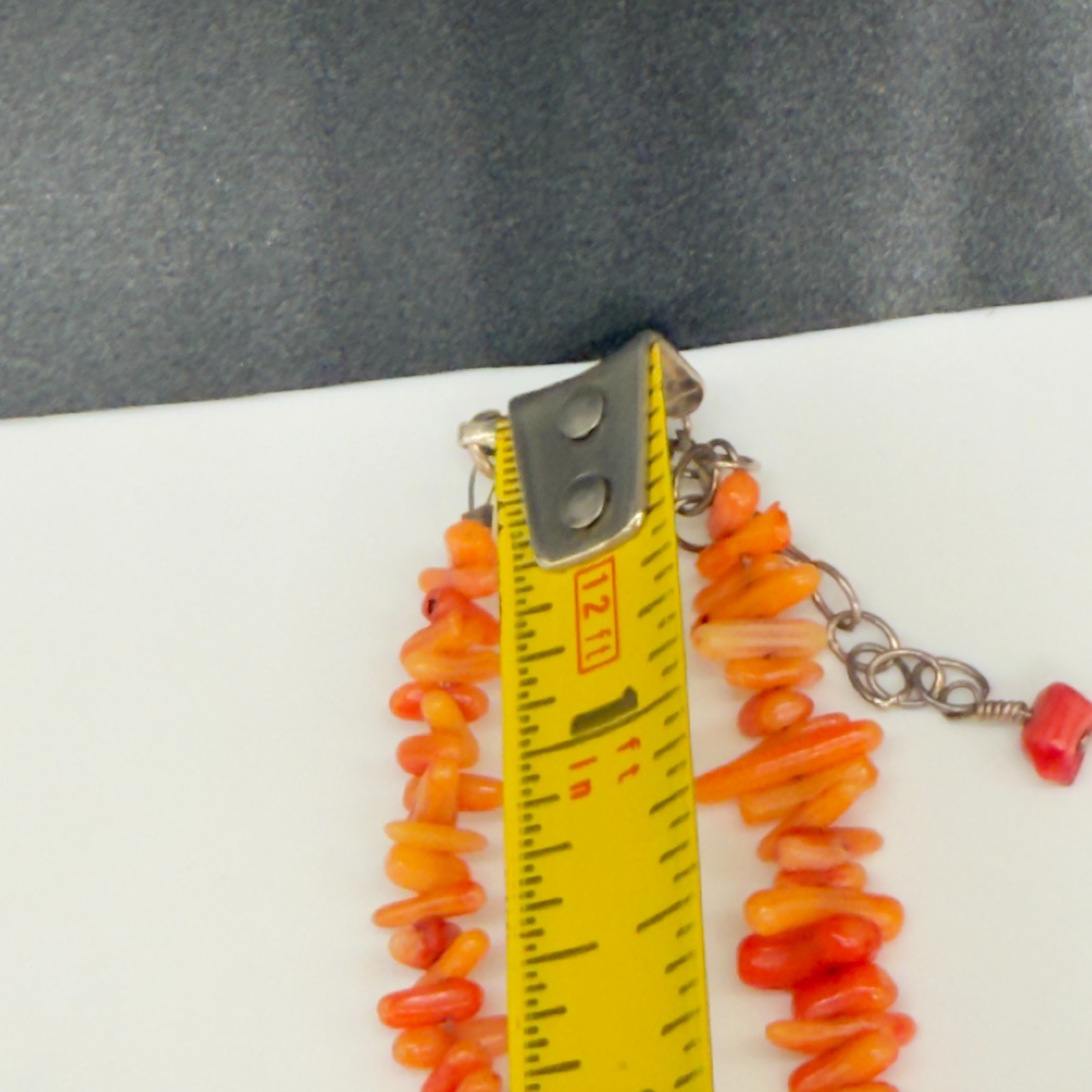 Vintage African Turquoise Necklace Flower and Coral Beaded Chain 16 Inches