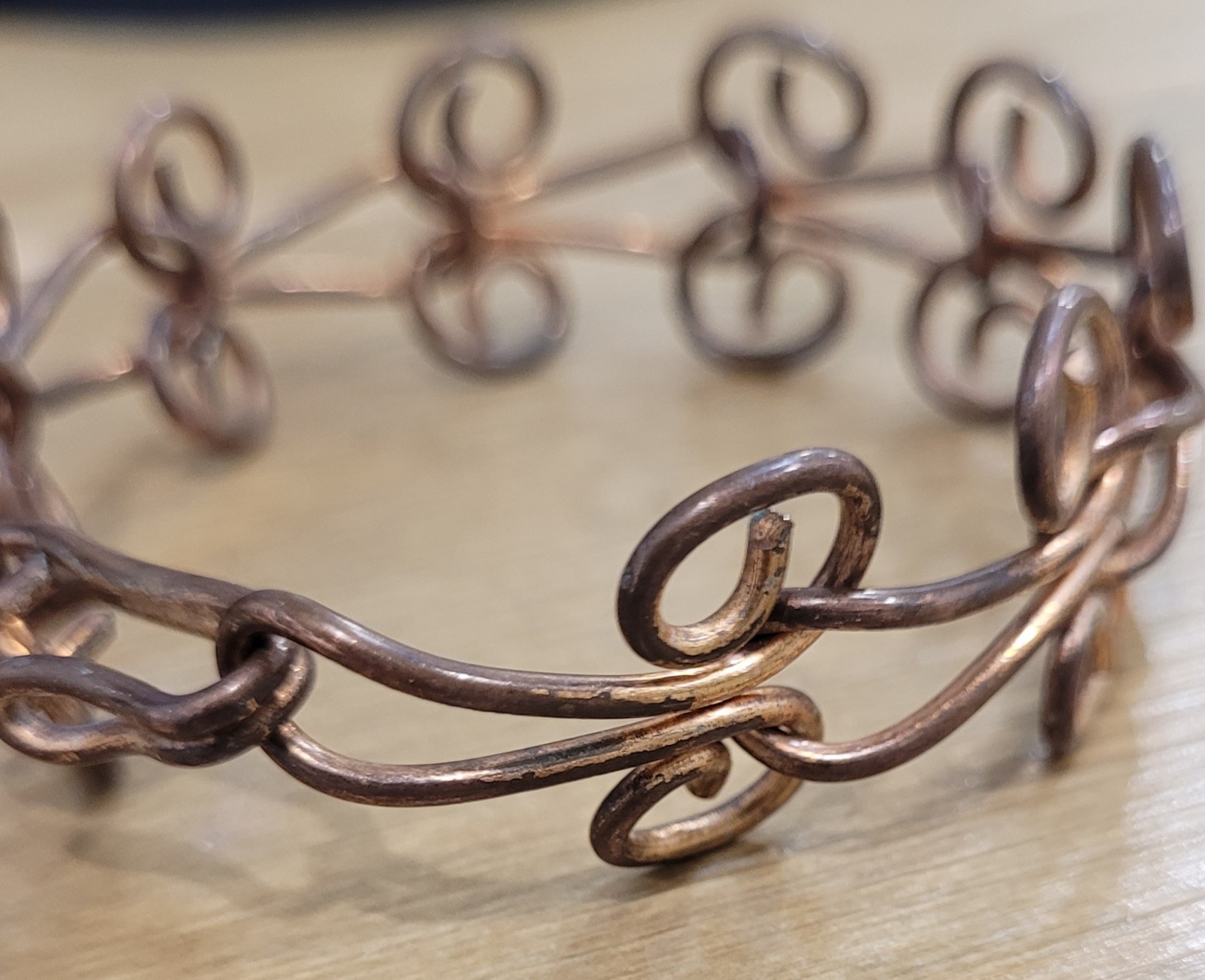 Vintage Spiral Bracelet Copper Alloy Metal Swirl