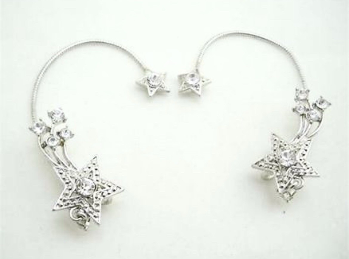 2002 Avon SPARKLING WRAP-AROUND EARRINGS Shooting Stars Vintage NOS Boxed