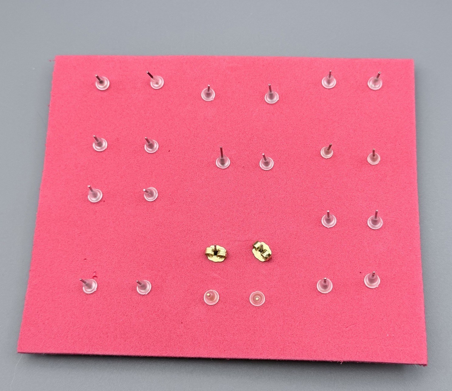 Vintage Small Rhinestone Post Earrings Lot Of 12 Floral Hearts Red Green Clear