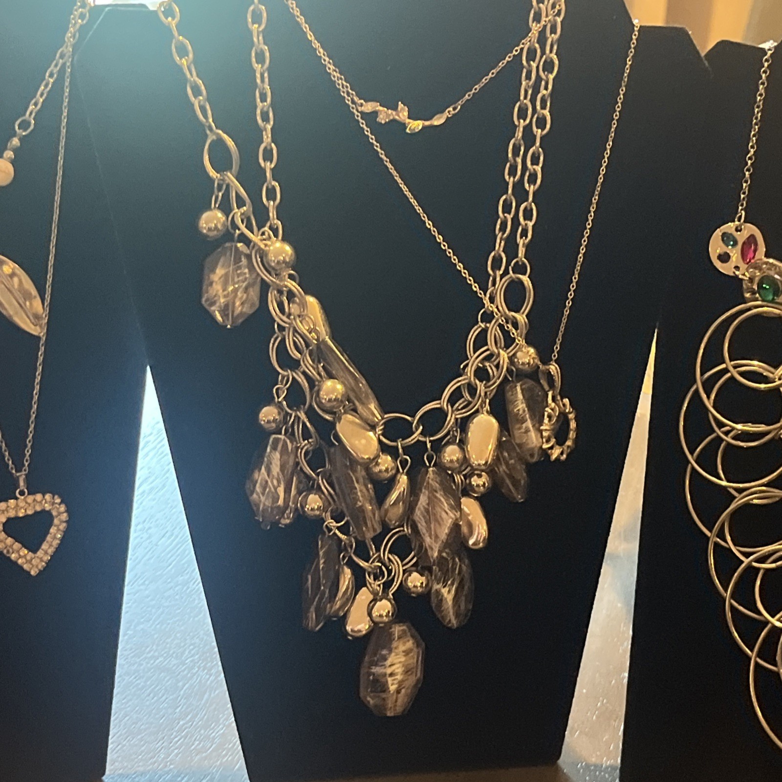 Jewelry Lot Silver Tone Necklaces Bracelets Metal Estate Finds 22pc Vtg To Now