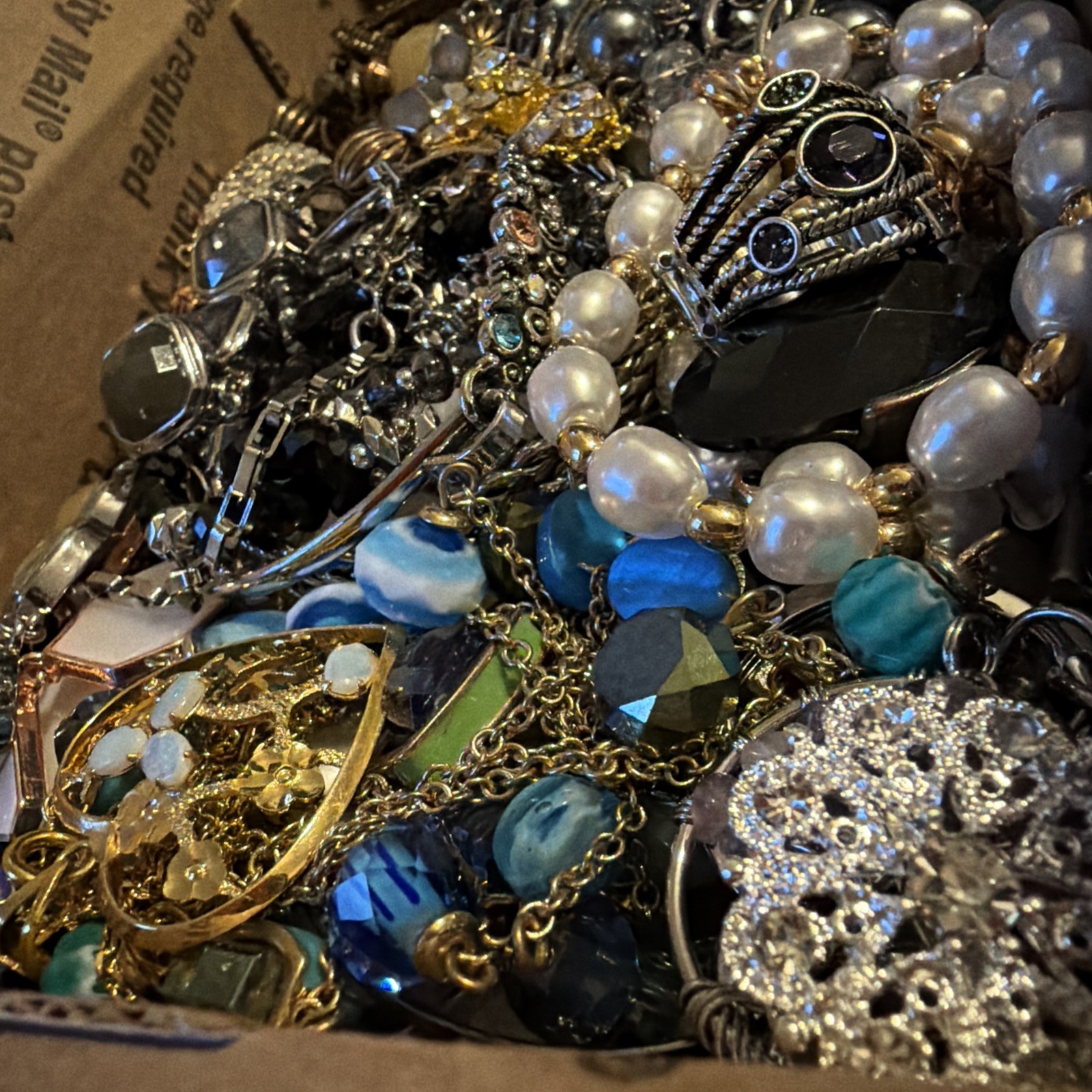 Vintage to Now Jewelry Lot All Wearable Untested. No Junk. Box B8 Rhinestones