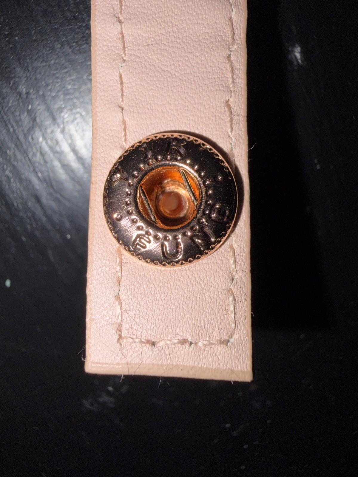 YIK FUNG Pink Tassels Leather Wrap Adj Snap w Rose GoldTone Accents Y2K