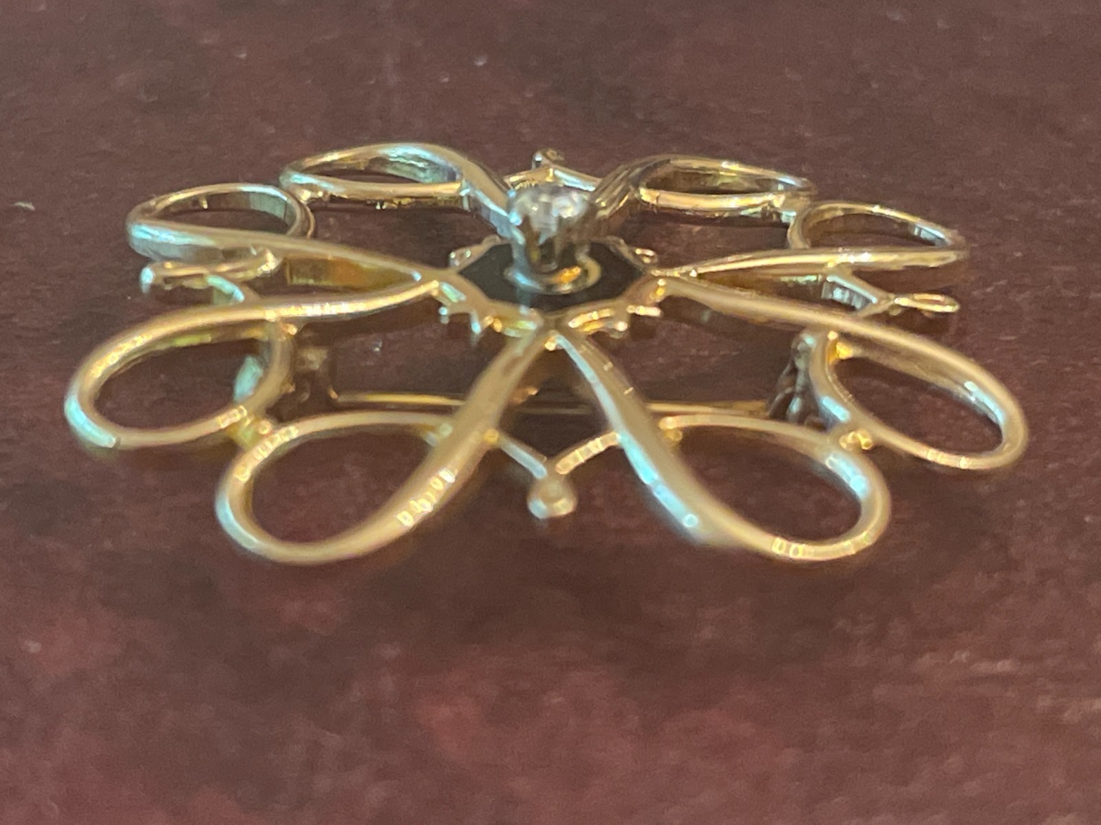 Vintage AVON 10K Yellow Gold Diamond & Onyx Award Pin/ Brooch w/Box & Booklet