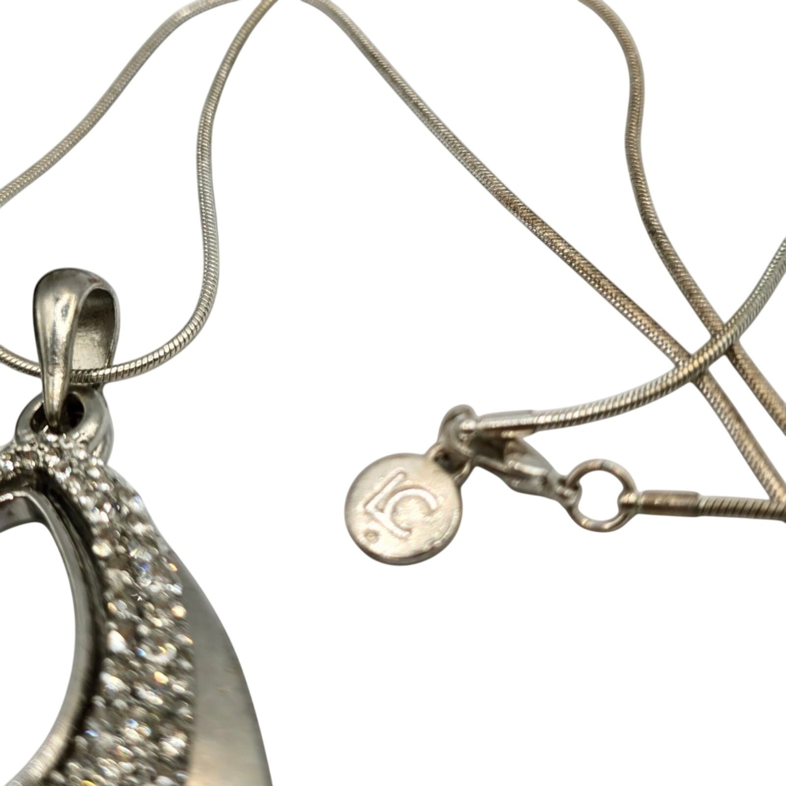 Liz Claiborne Statement Necklace Teardrop Shaped Pendant 34″ SKU 2243